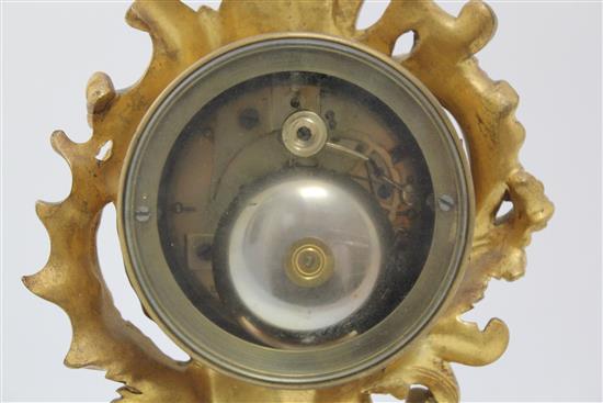 A late 19th century French ormolu mantel clock, by Bourdin, Rue de la Paix, Paris, 11in.